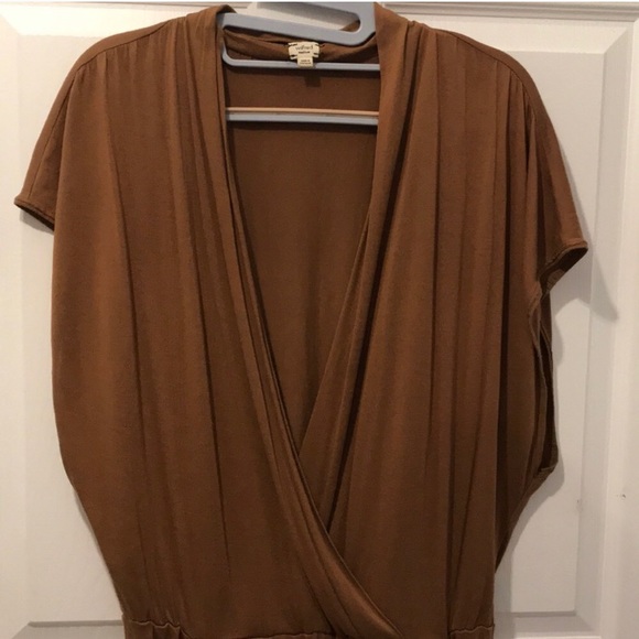 Wilfred Wrap Dress Short Sleeve Brown Size Medium - Picture 12 of 12